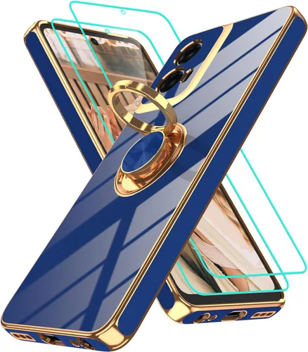 Vista 286 de Funda para Motorola Moto G 5G 2024: Funda Moto G Play 5G 2024 con 2 piezas de protectores de pantalla, soporte de anillo de rotación de 360°
