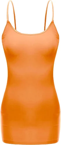 Vista 87 de Emmalise Camisola larga casual básica para mujer, con tirantes ajustables, top en capas