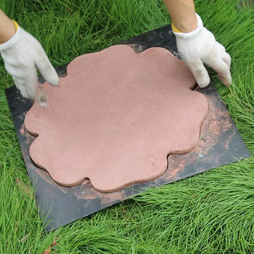 Vista 8 de DIY Path Maker Molde de hormigón Paso Piedra Cemento Pavimento Paisaje Azulejo Pavimento Molde para Jardín Patio Camino