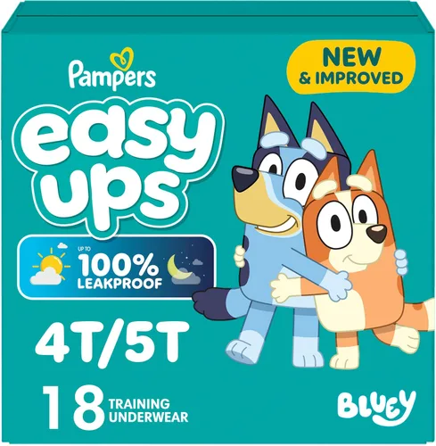 Vista 34 de Easy Ups - Pantalones de entrenamiento para niñas y niños, talla 4 (2T3T), 25 unidades, ropa interior de entrenamiento absorbente Bluey, hasta un