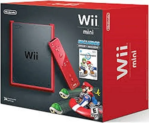 Vista 2 de Wii Mini with Mario Kart Wii Game - Red (Renewed)
