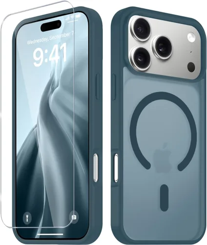 Vista 470 de Funda para Google Pixel 10 Pro XL, cubierta magnética mate, color negro Fit for MagSafe, Screen Protector included, Shockproof Military Grade