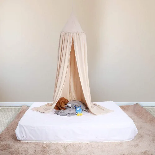 Vista 8 de Zerodis Toldo de cama para niños, estilo romántico, caqui, 94.5 x 19.7 x 106.3 pulgadas