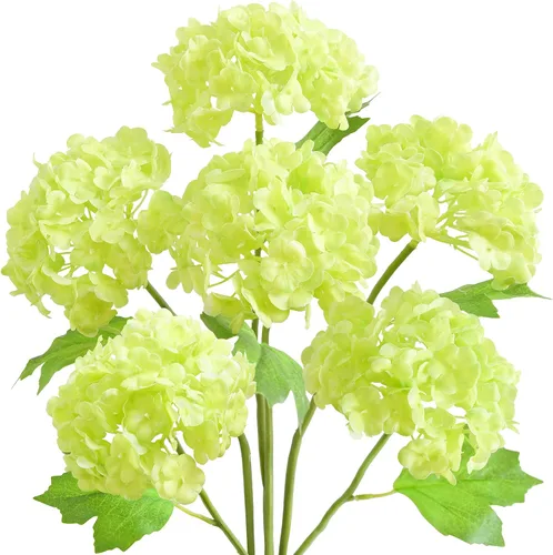 Vista 11 de FiveSeasonStuff 6 Real Touch Hydrangea Artificial Flowers, Blush Pink