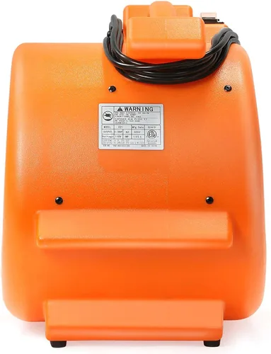 Vista 7 de Dryser 6pk Air Mover - Ventilador de piso industrial de 2 velocidades 1/2 HP - Ventilador de secado de alfombras naranja