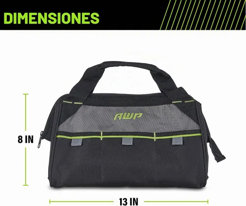 Vista 3 de Bolsas de herramientas AWP, bolsa de herramientas premium, negra, bolsa de herramientas duradera, para profesionales y contratistas