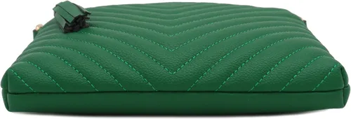 Vista 4 de Bandolera o bolsa mediana con patrón triangular, de estilo cruzado, acolchada y con borla