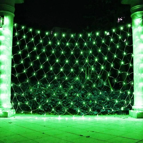 Vista 13 de Luces de Red de Navidad Rojas, 240 Luces LED de Malla para Árbol Exterior con Enchufe, Luces Colgantes de Cadena para Navidad, Halloween, Jardín Rojo