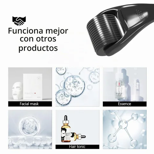 Vista 5 de Rodillo Derma Beard Roller Microneedling Dermaroller Facial Roller Microneedle Micro Aguja Rodillo 540 Titanio para Uso Doméstico
