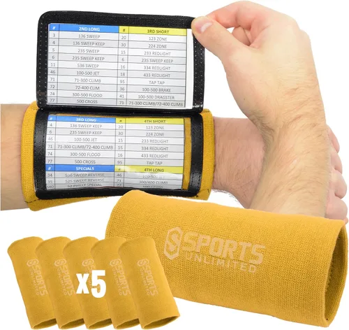Vista 66 de Sports Unlimited Banda Instructora Triple para Adultos, Muñequeras de Fútbol para Jugadas, Muñequeras de Béisbol, Bandas de Brazo QB
