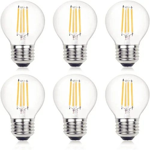 Vista 8 de Bombilla LED E26, bombilla LED A15 regulable de 6 W = 60 W, blanco cálido de 2700 K, bombilla LED Edison E26 de base media para ventilador de techo