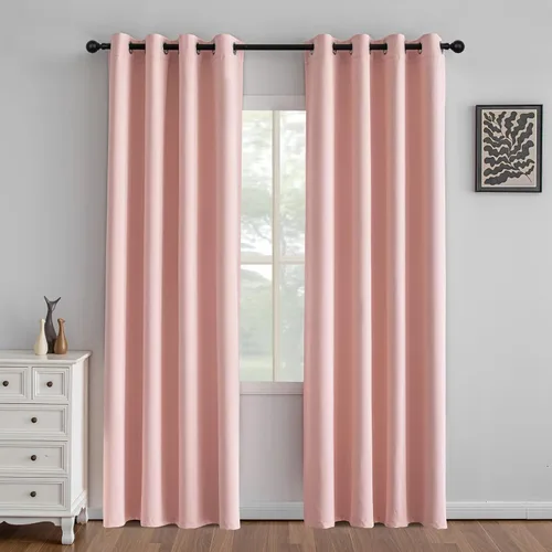 Vista 55 de IGEMAEVE Cortinas opacas de tamaño personalizado para dormitorio, 100 % opacas, 1 panel, aislamiento térmico, cortinas de oscurecimiento