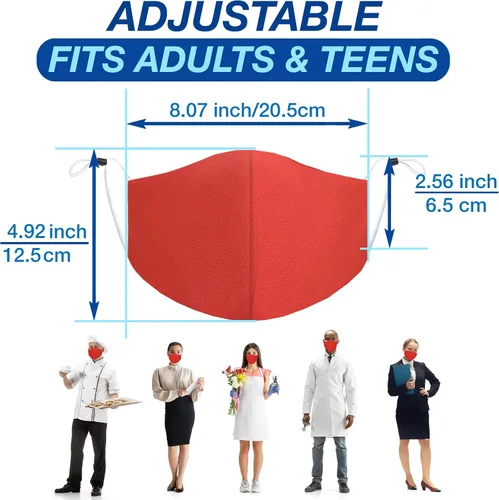 Vista 6 de Arcarius Mascarilla protectora reutilizable, lavable con correas ajustables para las orejas, comodidad transpirable para adultos, adolescentes