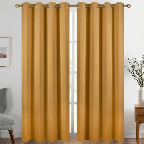 Vista 119 de Diraysid Cortinas opacas beige con ojales para dormitorio, con aislamiento térmico, cortinas de oscurecimiento de habitación, 38 x 54 pulgadas, 2