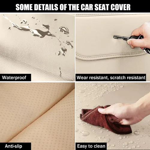 Vista 7 de Fundas de asiento para mini convertible 2009-2025, fundas de asiento de automóvil de cuero de alta calidad, impermeables, antideslizantes