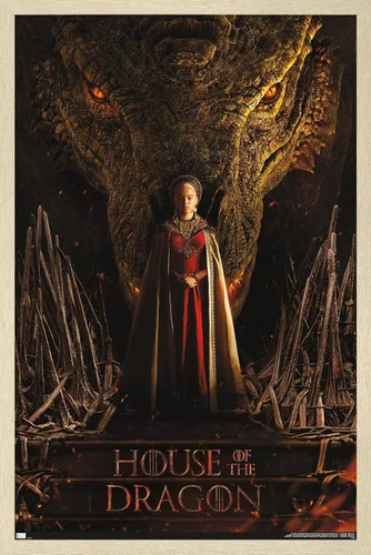 Vista 7 de Trends International House of the Dragon - Póster de pared de una hoja de cabeza de dragón de Rhaenyra, 14.725 x 22.375 pulgadas, versión enmarcada