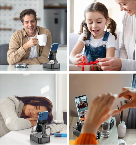Vista 2 de Regalos para hombres y mujeres, soporte de teléfono con altavoz Bluetooth