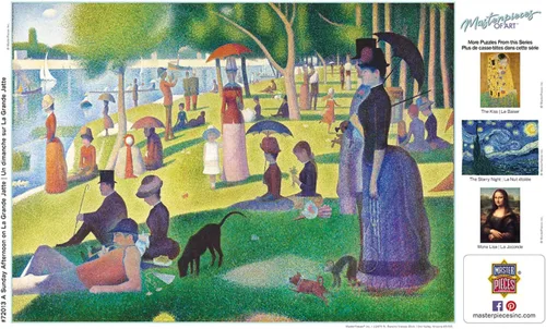 Vista 4 de MasterPieces Rompecabezas de 1000 piezas para adultos, familia o jóvenes, A Sunday On La Grande Jatte, 19.25 x 26.75 pulgadas