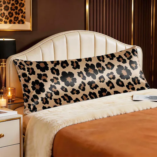 Vista 34 de EXQ Home - Funda de almohada de satén para cuidar el cabello y la piel, tamaño estándar, de seda con estampado negro, juego de 2 fundas con cierre