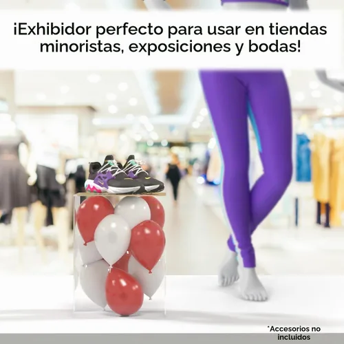 Vista 2 de Caja elevadora de acrílico de 12 x 12 x 16 pulgadas, trono transparente con un lado abierto sin tapa, versátil rectangular Lucite para productos al