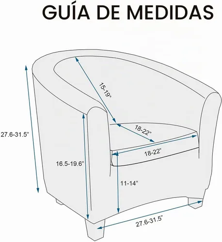 Vista 7 de WOMACO 2 fundas para silla de club, fundas elásticas impresas para sillón y bañera redonda con funda de cojín, parte inferior elástica, protector