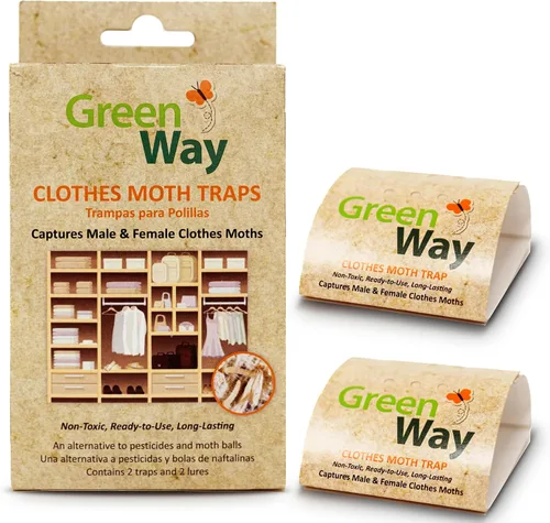Vista 8 de Greenway Clothing - Trampas para polillas con potentes señuelos de feromonas para una protección eficaz, sin olor, no tóxica, ecológica y de larga