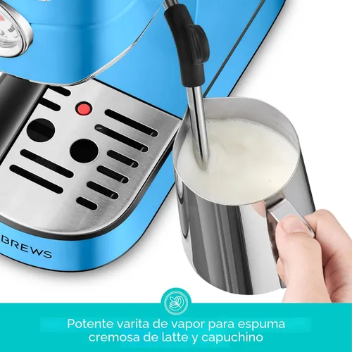 Vista 3 de CASABREWS CM5418 Cafetera espresso de 20 bares, cafetera de acero inoxidable con varita espumadora de leche, cafetera profesional con tanque de agua