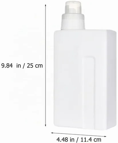 Vista 6 de Zerodeko Paquete de 2 botellas de lavandería recargables de 33 onzas a prueba de fugas, recipientes de detergente vacíos con tapas para el hogar