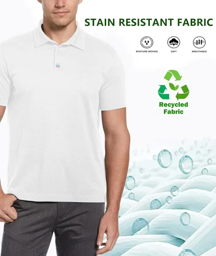 Vista 78 de V VALANCH Polo de golf de manga corta para hombre, estilo casual, con cuello que absorbe la humedad