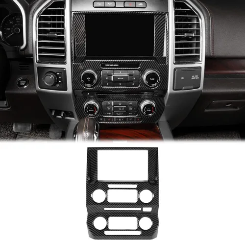Vista 9 de Voodonala - Funda para panel de control del volumen de navegación de la consola central para Ford F150 2015-2020, grano de madera negro