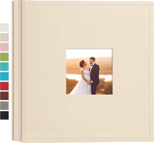 Vista 14 de potricher Álbum de fotos pequeño de 4 x 6 pulgadas, 100 fotos, cubierta de cuero, libro de fotos con 100 bolsillos horizontales para familia, boda