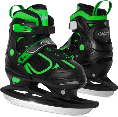Vista 9 de Nattork Patines de hielo para niños, niños y niñas, patines ajustables de hockey con cordones, acolchado suave y soporte de tobillo reforzado