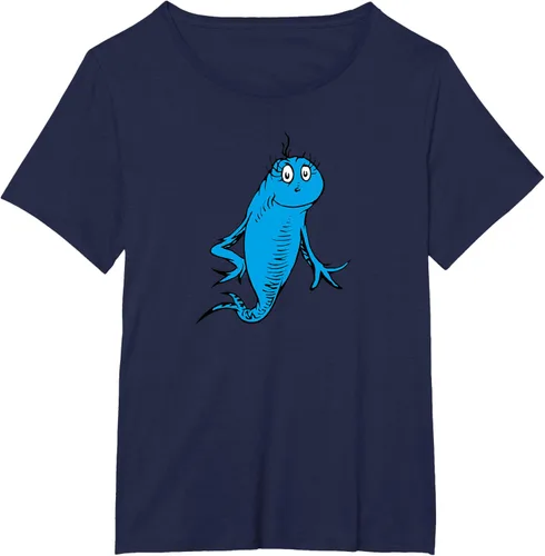 Vista 20 de Dr. Seuss Blue Fish Character - Camiseta con licencia oficial Negro