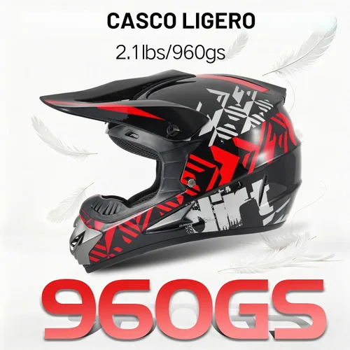 Vista 7 de Youth Dirt Bike ATV Off Road Motorcycle Helmets DOT Approved SY-rojo