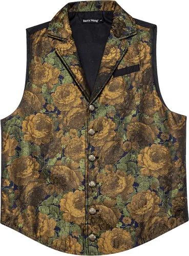 Vista 4 de Barry.Wang Chaleco de traje victoriano de cachemira para hombre, cuello a medida, formalocio, steampunk, gótico, chaleco