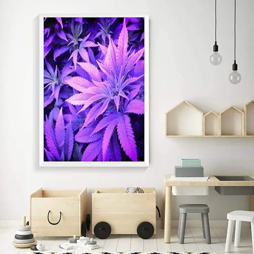 Vista 2 de Cysoo Hoja de marihuana DIY 5D Diamond Painting Cannabis Weed Full Drill Art Kits
