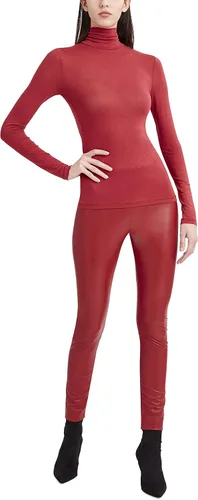 Vista 4 de BCBGMAXAZRIA Camiseta de manga larga con cuello alto para mujer
