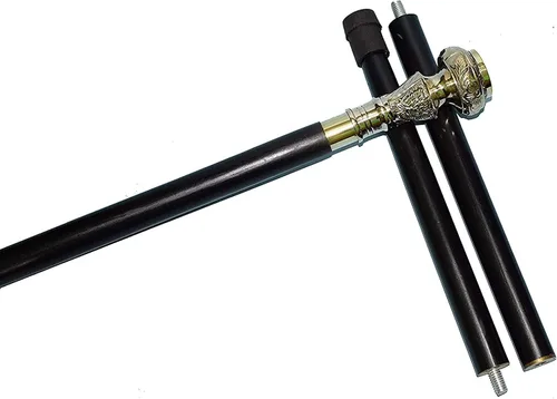 Vista 3 de Travelers Compass Gentleman - Bastón para caminar, 36 pulgadas, mango de latón y bastón de madera dura, mango victoriano, mango de brújula de madera