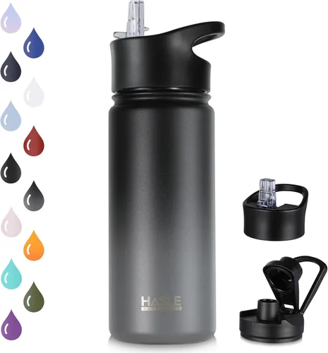 Vista 40 de HASLE OUTFITTERS Botella de agua aislada de 16 onzas para niños, botella de agua de acero inoxidable de doble pared al vacío, a prueba de fugas