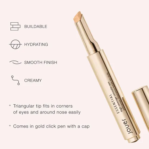 Vista 4 de Jouer Essential - Lápiz corrector de alta cobertura para debajo de los ojos - Corrector para ojeras - Maquillaje iluminador para círculos