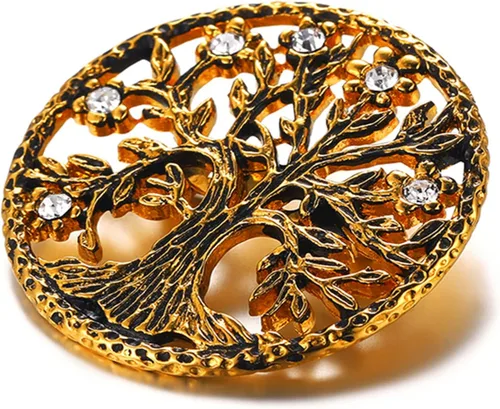 Vista 3 de U7 Brooches Jewelry for Women Men, Stainless Steel 18K Gold Plated Classic FeatherFlowerTree of LifeCustom PhotoBreast Cancer Awareness Pink Ribbion