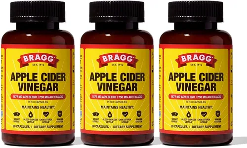Vista 10 de BRAGG Cápsulas de vinagre de sidra de manzana, vitamina D y zinc para bienestar diario, 90