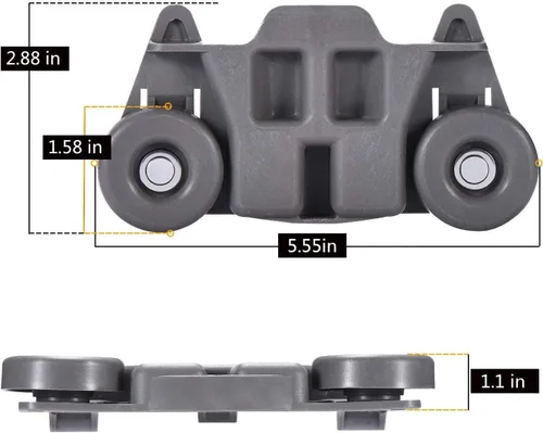 Vista 8 de AMI PARTS W10712394 Kit de ajustador de estante de lavavajillas y 4 unidades W10195416V W10195416 Ruedas para lavavajillas Ruedas inferiores