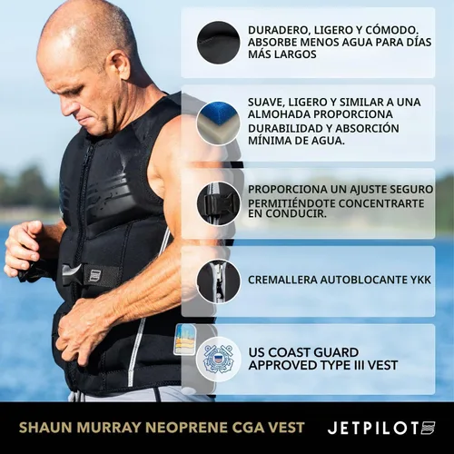 Vista 5 de Jetpilot Chaleco salvavidas aprobado por la Guardia Costera de neopreno Shaun Murray PFD