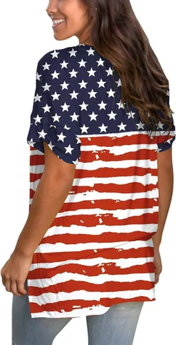 Vista 4 de SAMPEEL - Camisetas de manga corta con cuello en V de estilo casual de verano para mujer