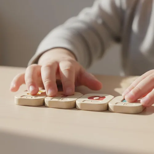 Vista 9 de PlanToys Braille Alphabet A-Z Braille-Reading Alphabet Learning Toys - 26 azulejos de madera trazables fabricados de forma sostenible con letras