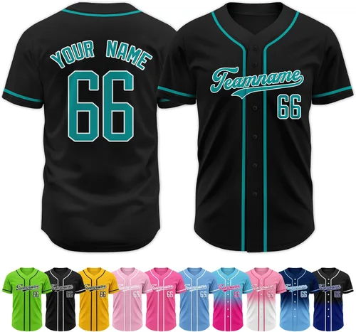 Vista 38 de Custom Baseball Jersey Stitched Personalized Name Number Baseball Shirts Sports Uniform for Men Women Boy