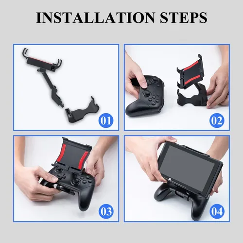 Vista 6 de Wigearss Clip de montaje para controlador N Switch Pro Clip de abrazadera Soporte de montaje ángulo ajustable para juegos para n-Switch Pro