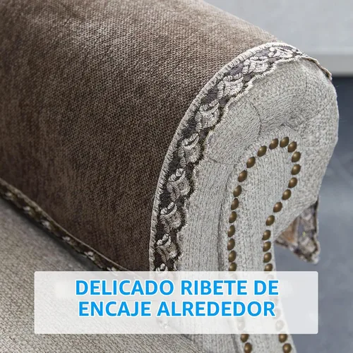 Vista 2 de MINJIATEX Fundas para brazos de sofá, fundas para brazos de sofá de encaje antideslizante, juego de 2 fundas lavables para reposabrazos de sofá