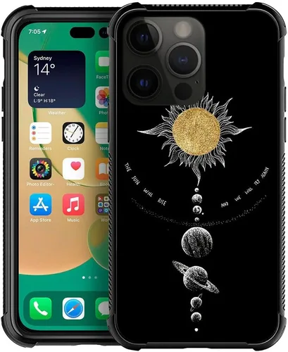 Vista 57 de ZHEGAILIAN Funda compatible con iPhone 14, funda de munición AK 47, parte trasera de vidrio templado+funda protectora de TPU de silicona suave